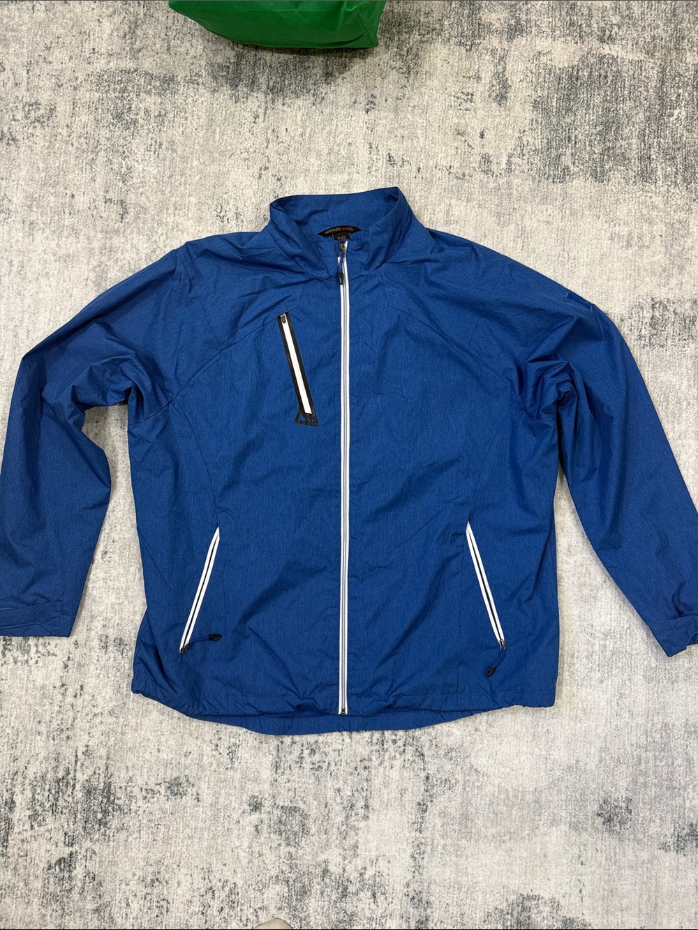 Men's Blue Lightweight Windbreaker Jacket with Contrast Zips